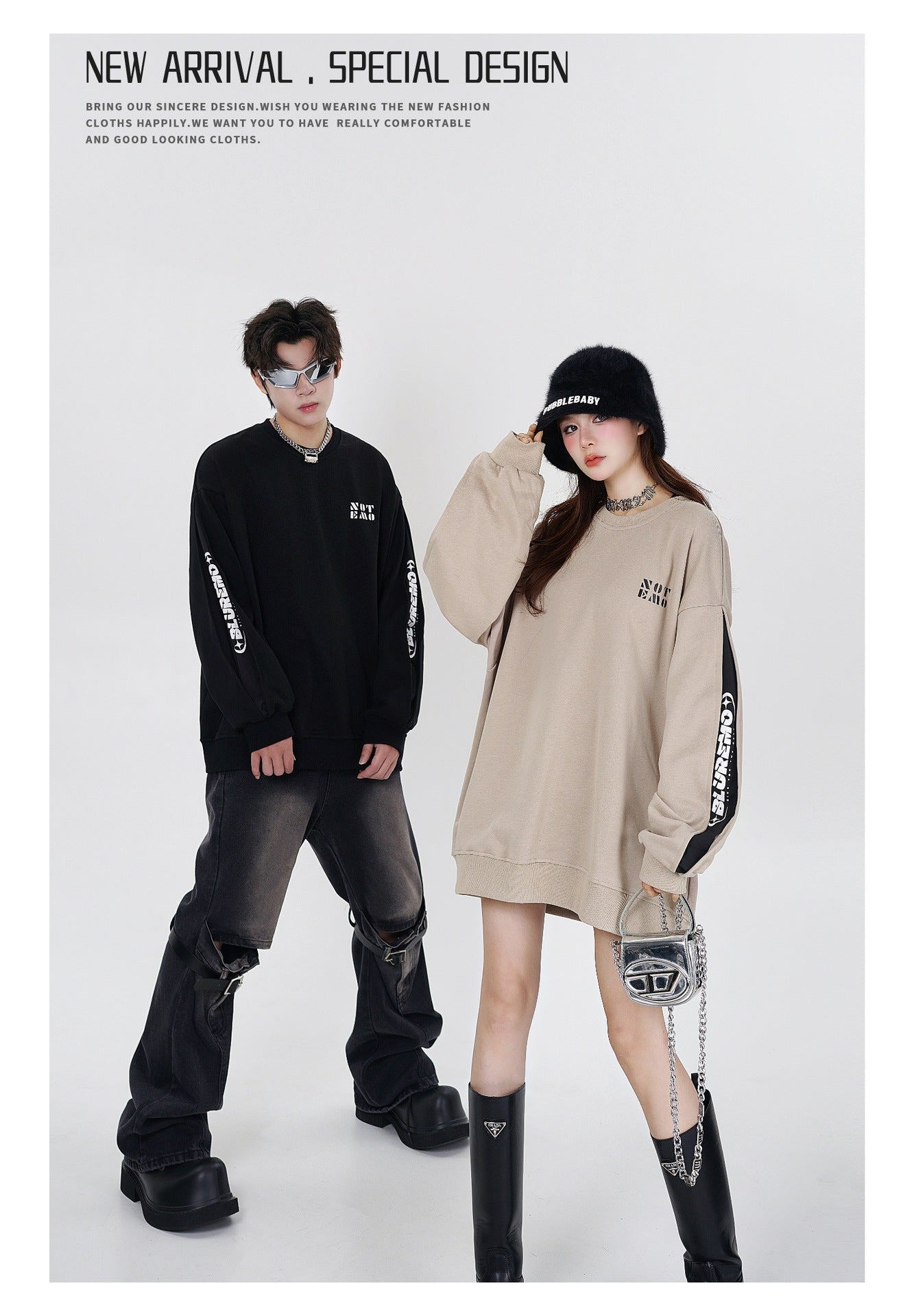 Contrast Letter Print Crew Neck Sweatshirt