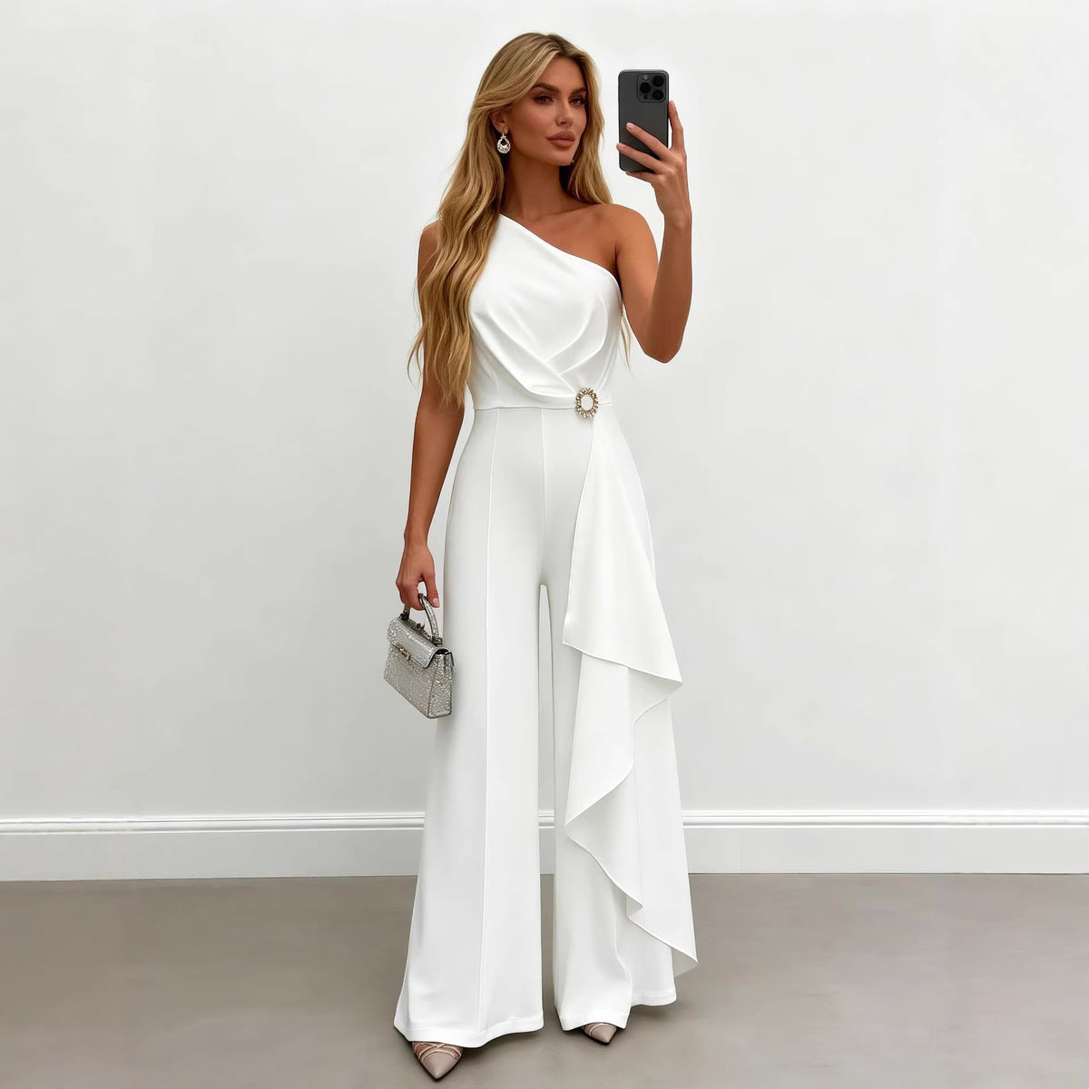 Women's Solid Color Casual Straight Leg Trousers