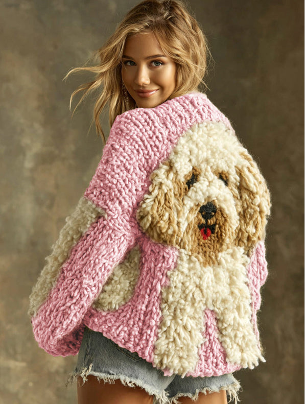 Womens Soft Comfortable and Sweet Crew Neck Long Sleeve Knit Sweater