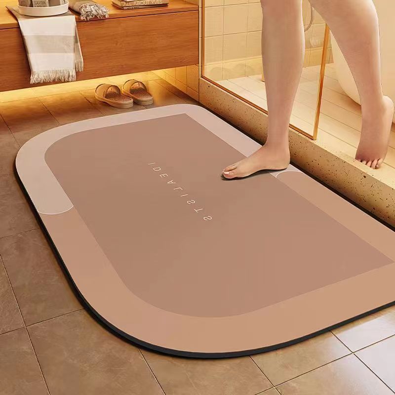 Minimalist Diatomaceous Earth Bathroom Mat for Quick Water Absorption and Drying