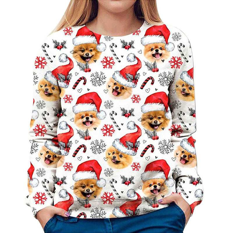 Women's Top Christmas Printed Round Neck T-shirt