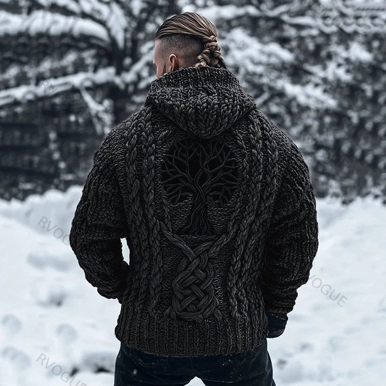 Autumnwinter Hooded Knitwear 3d Digital Print Unisex Crew-neck Pullover Sweater for Men and Women