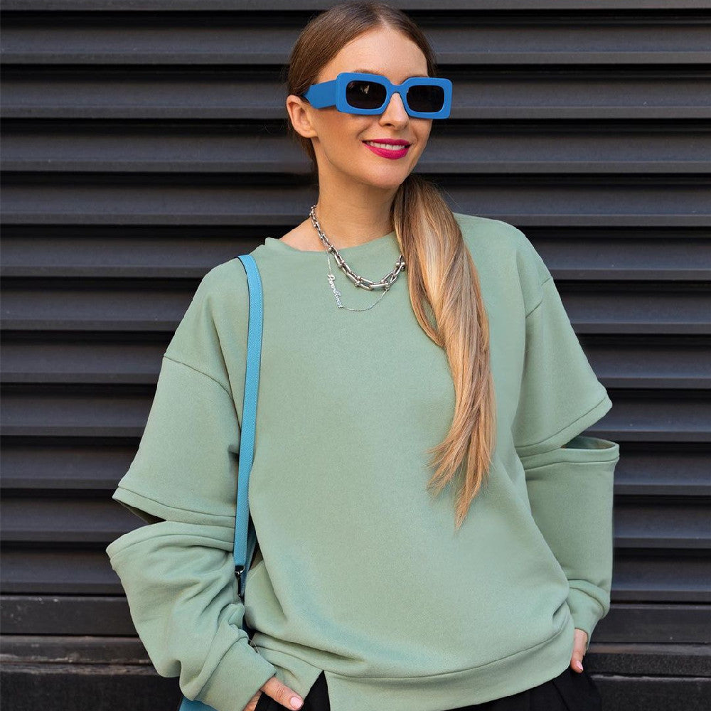 Women's Casual Printed Round Neck Loose Sweatshirt