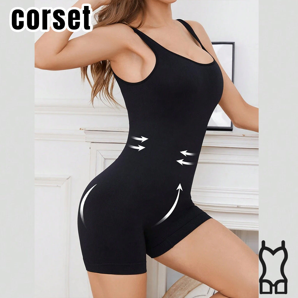 Women's Wide Strap Body Shaper Bodysuit - Tummy Control & Butt Lifter Shapewear With Push-Up Bust Support, Waist Cincher Corset For Postpartum Recovery & Firming