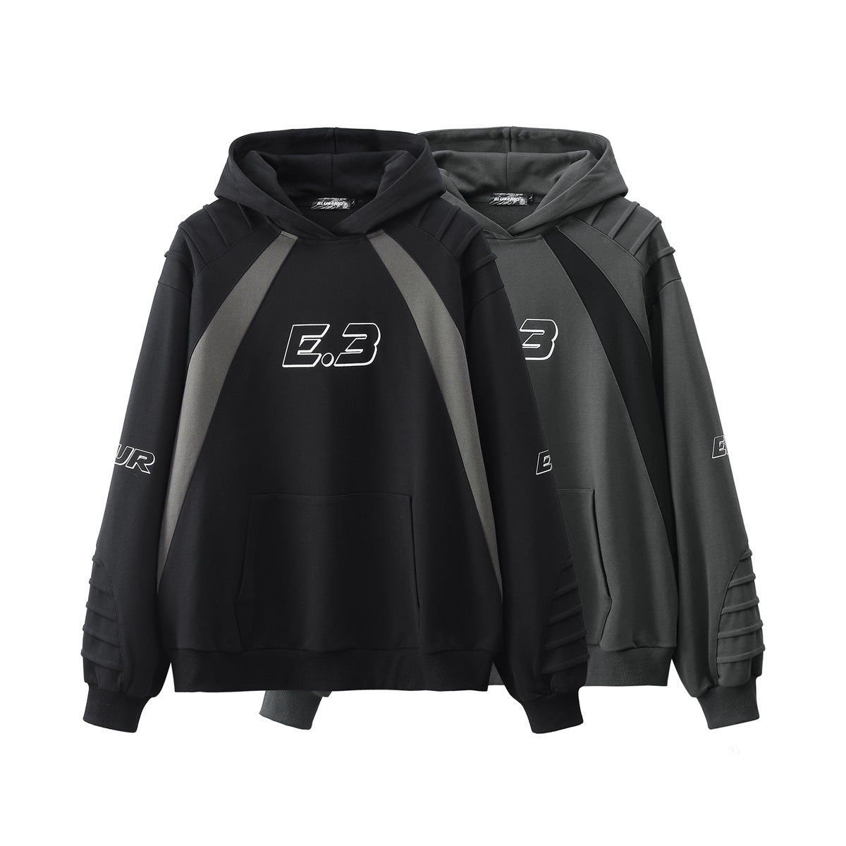 Dark High Street Oversized Colorblock Hoodie