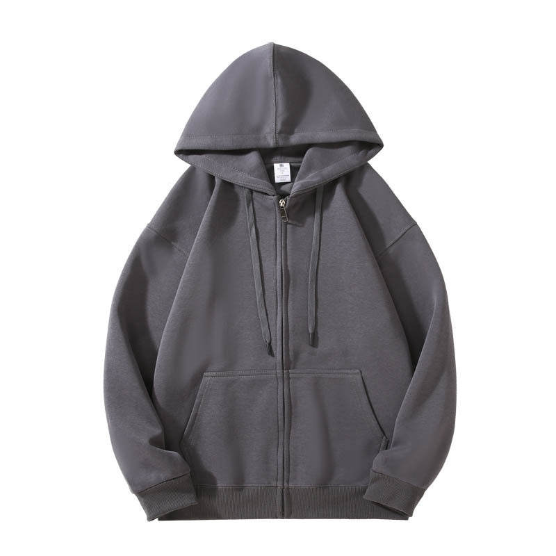 Matching Couple Zip-Up Hoodie Casual Cotton Sweatshirt