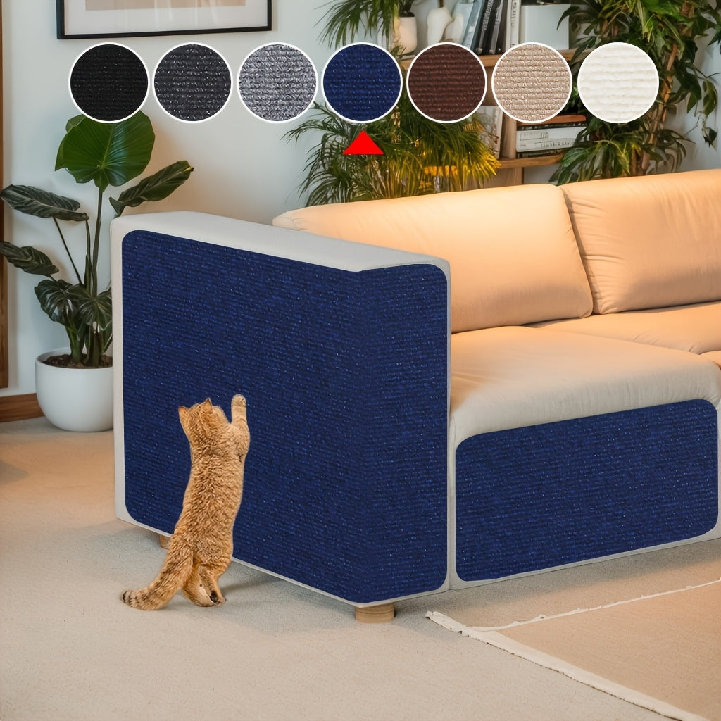 Heavy-duty Self-adhesive Cat Scratching Pad - No Residue Removal, Scratch Proof Furniture Protector For Sofa, Walls, Chairs - Beige & Brown Textured Surface, Ideal For Indoor Cats - Easy Installation