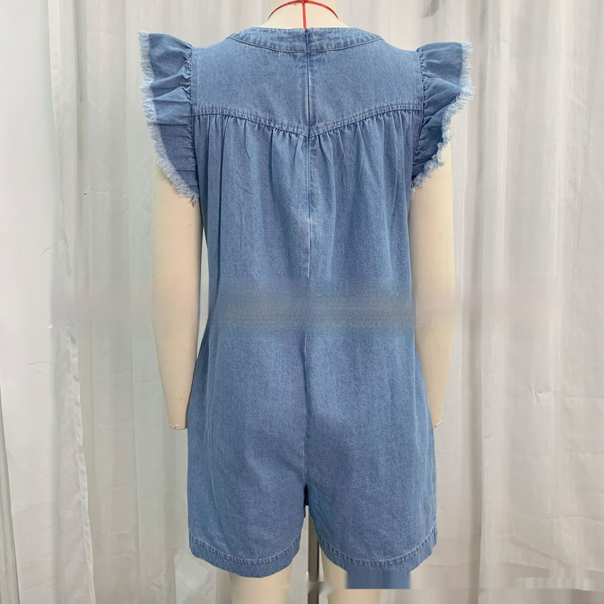 Casual Pleated Suspender Shorts Romper