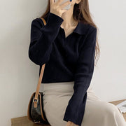 Cozy Women's Short Knit Long-Sleeve Sweater