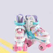 Kids' Double Row Four Wheel Skates for Flashy Fun
