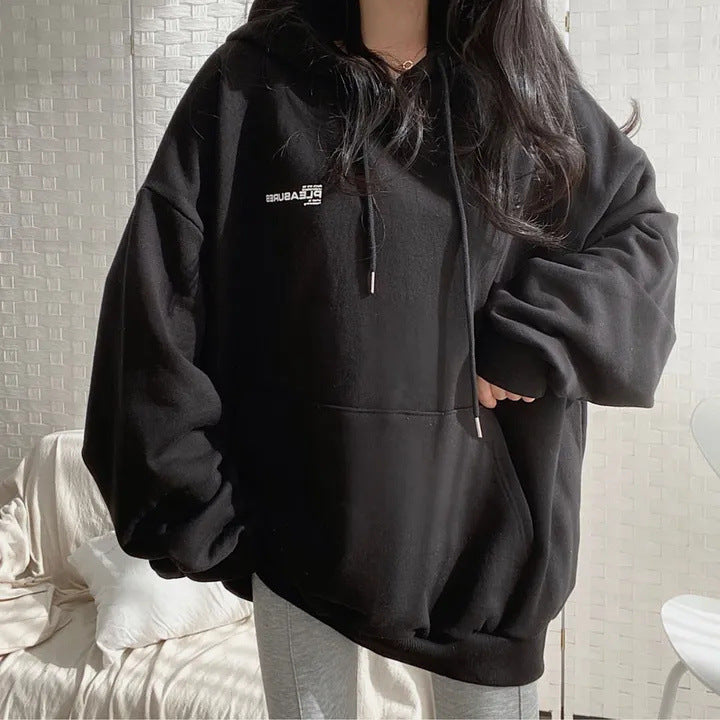 Trendy Fleece-Lined Casual Pullover Top