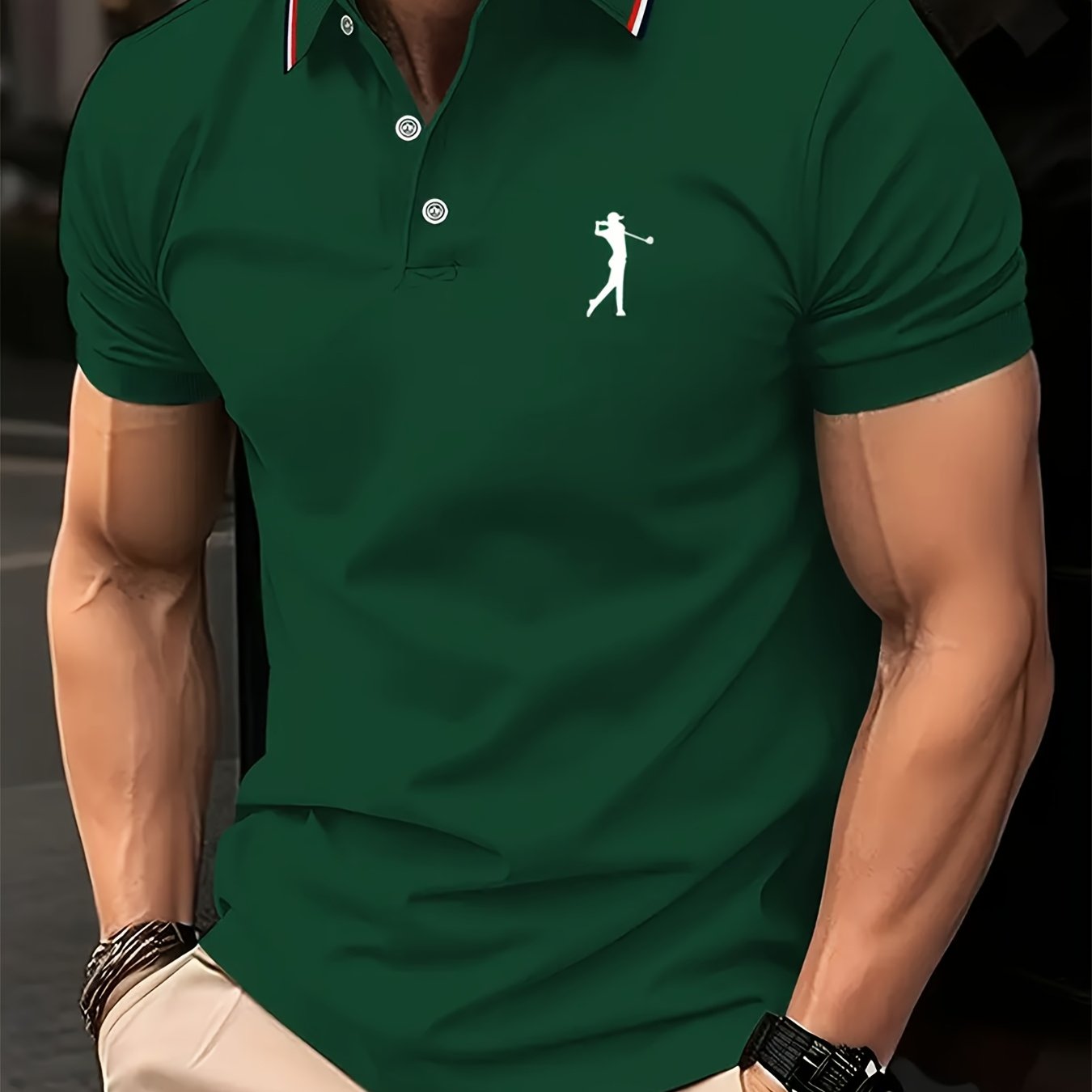Men's Short Sleeve Printed Golf Shirt – Spring & Summer