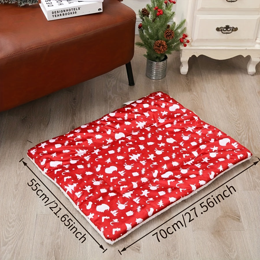 Christmas Sleigh Style Cat & Dog Bed - Winter Warm Pet House With Removable Cushion, Durable Polypropylene Fiber, Red & White Holiday Theme, Soft Safe Indoor Bed For Small/Medium Dogs & Cats, Cozy...