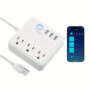Smart Power Strip with 3 USB Ports and 3 Individually Controlled Outlets