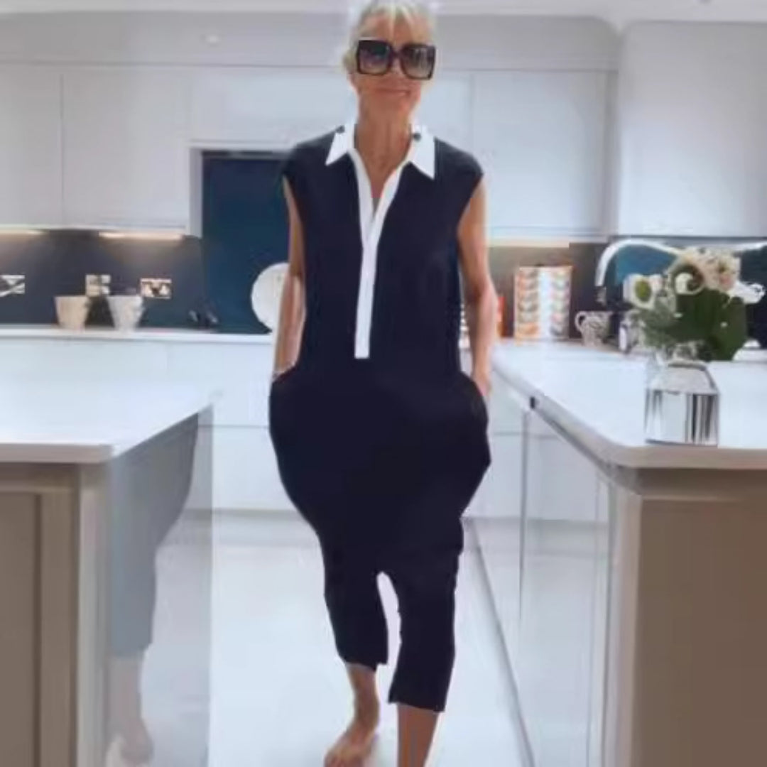 Chic Sleeveless Commuter Jumpsuit with Pockets
