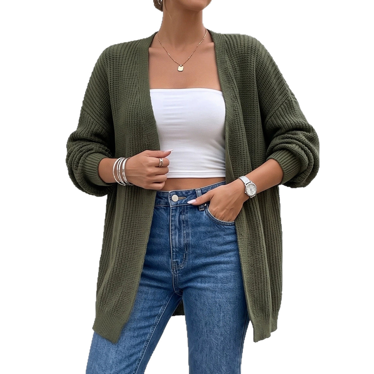 Beautiful Womens Top Simple and Casual Cardigan Sweater Coat