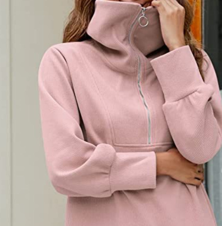 Cozy Drop-Shoulder Zip Hoodie for Women