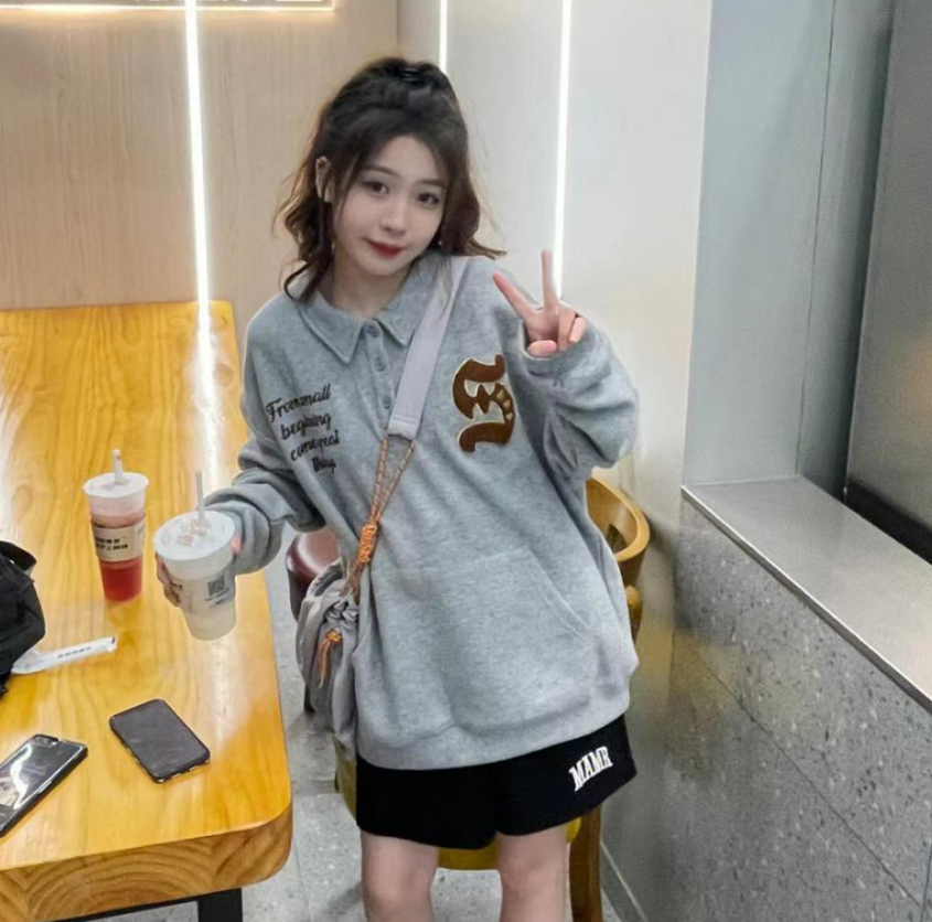 Women's Embroidered Waffle Polo Sweater