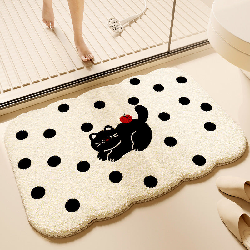 Thickened Plush Water-absorbent Bathroom Floor Mat