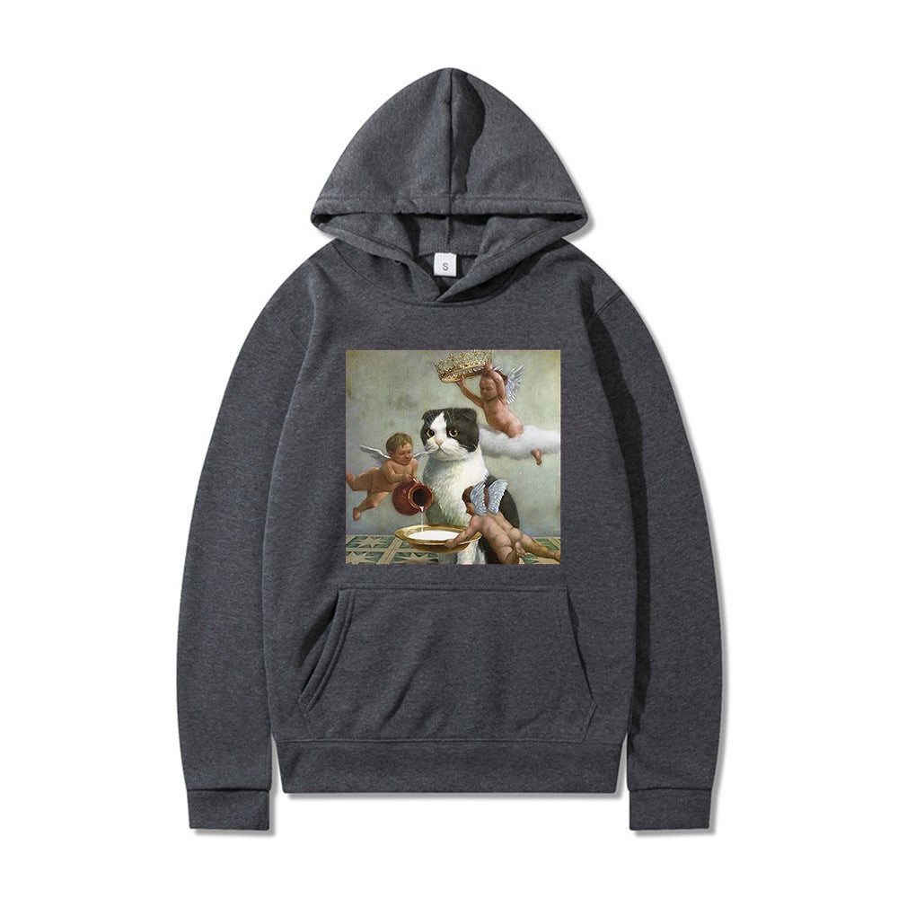 Cute Angel & Cat Matching Couple Sweatshirt