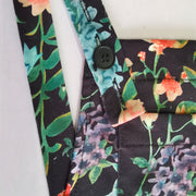 Suspender Trousers For Women Floral Print Buttons