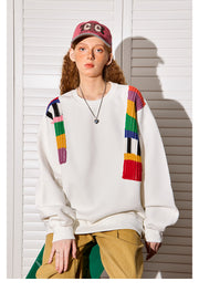 Rainbow Wool Patchwork Oversized Sweater