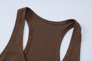 Women's Pure Color Halter Suspender Jumpsuit