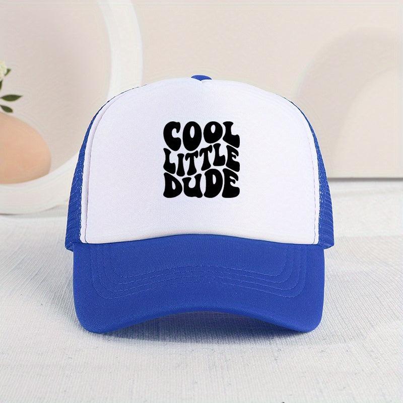 Letter-Printed Mesh Cap for Children