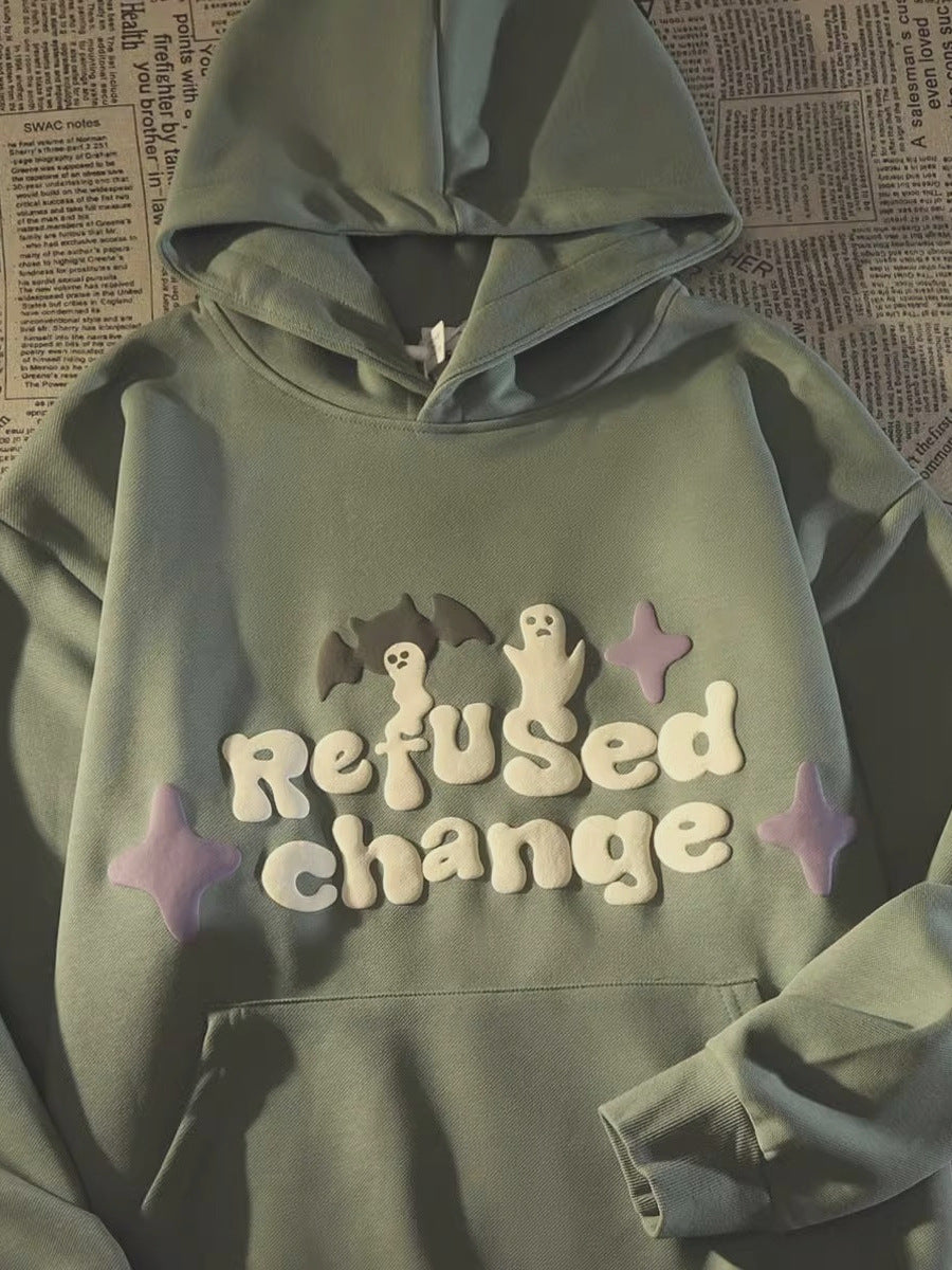 Retro Bat Ghost Oversized Hoodie