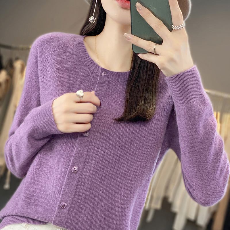 Womens New Seamless Sweater Cardigan for Fallwinter