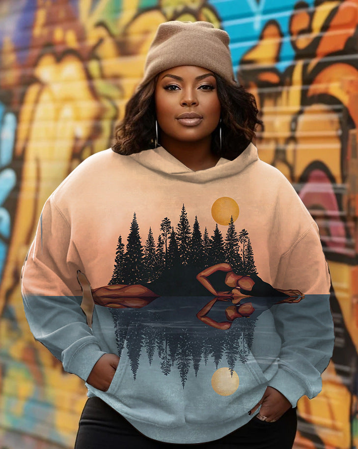 Women's Casual Printed Autumn Winter Hoodie