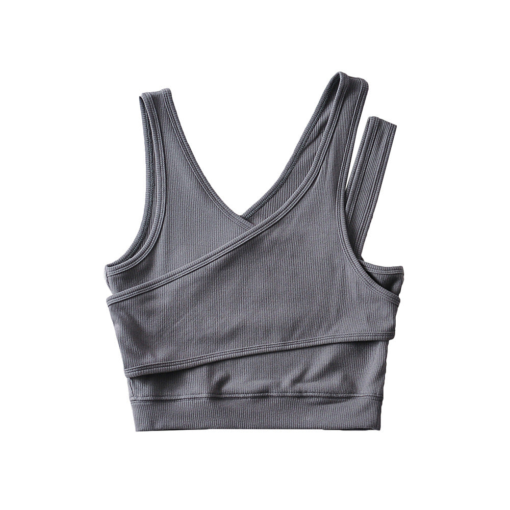 Chic Asymmetric One-Shoulder Slim Crop Vest
