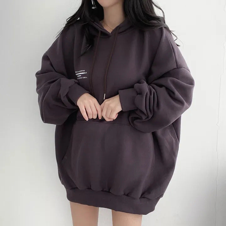 Women's Velvet Padded Hooded Sweatshirt Coat