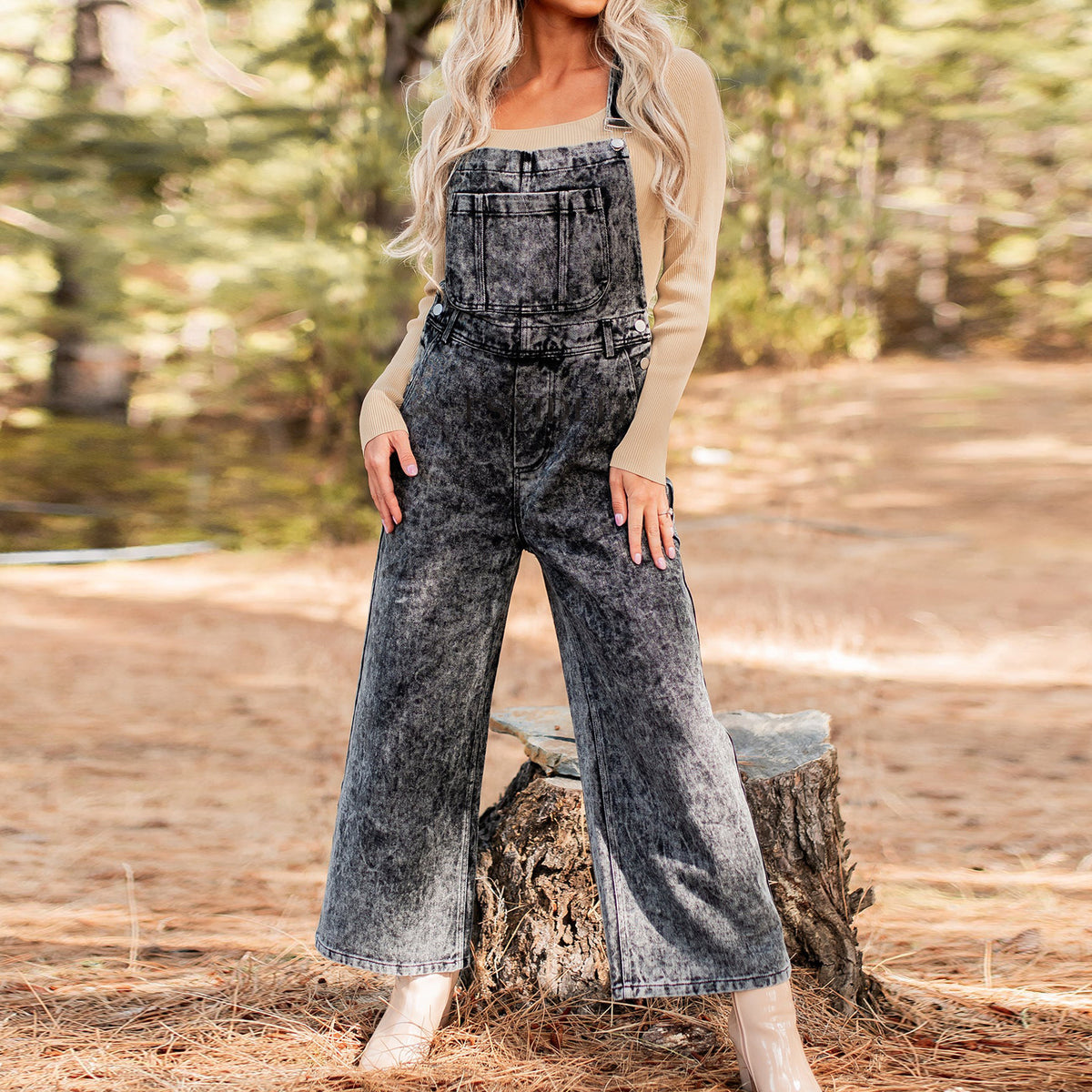 Retro Sleeveless Denim Overalls