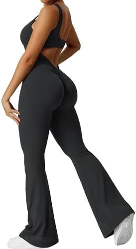 Women's Sleeveless Flare Yoga Jumpsuit