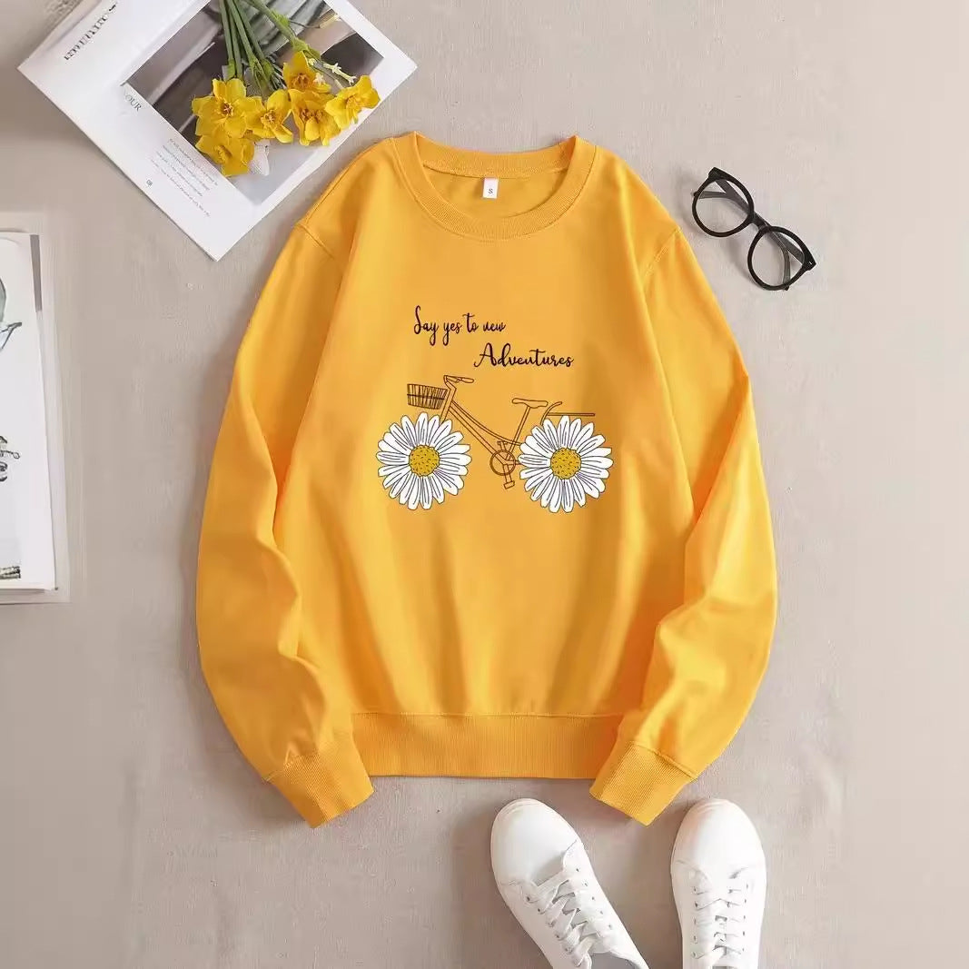 Women's Printed Crew Neck Sweatshirt