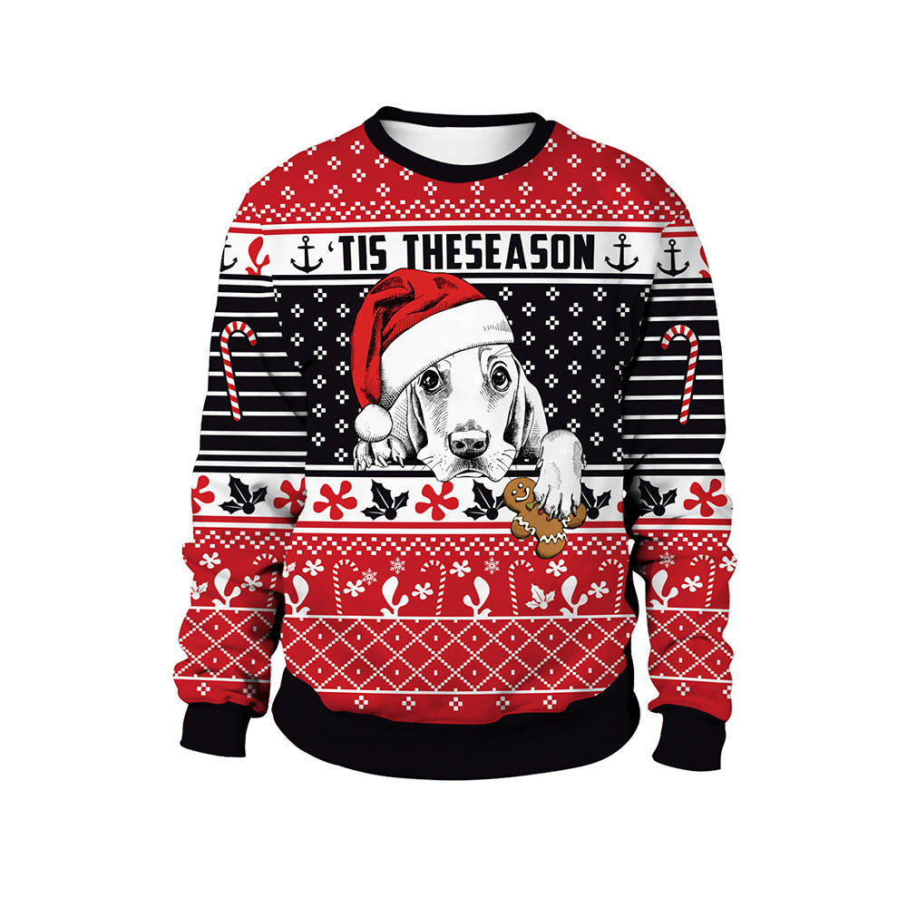 Festive Animal Print Christmas Sweater for Women