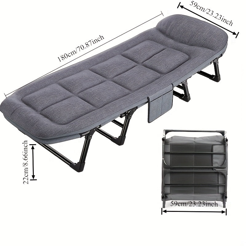 Heavy Duty Outdoor Folding Bed with Flip Mattress - 450/500/600 lbs Capacity, Portable Foldable Guest Bed with Sturdy Frame & Comfortable Mattress for Camping, Travel, Balcony, Garden - Ideal for Teen