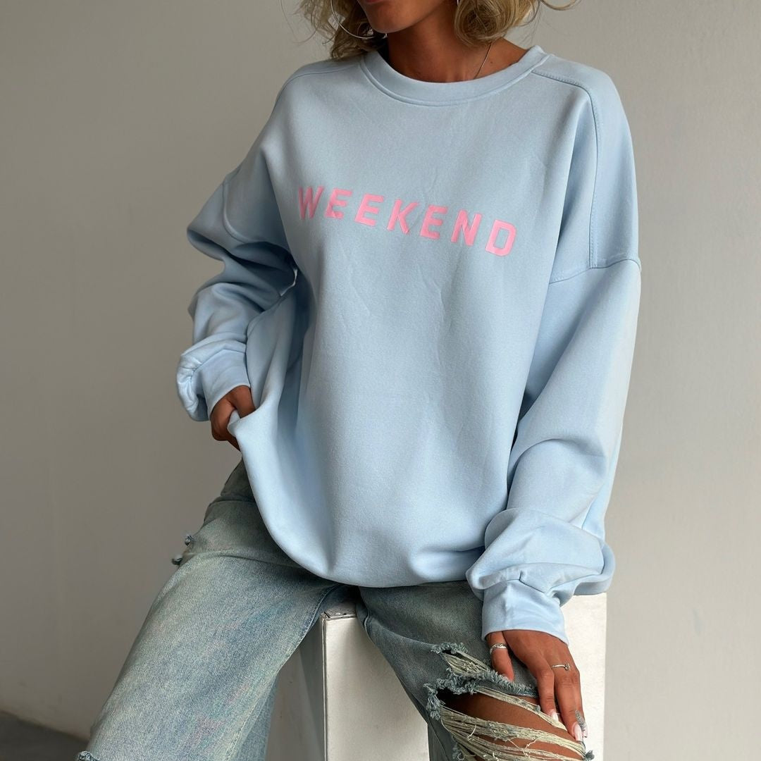 Cozy Women's Printed Long Sleeve Thick Pullover Sweatshirt