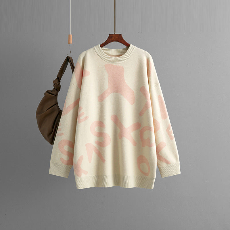 Women's Mid-length Knitted Jacquard Sweater