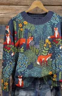 Festive 3D Christmas Print Long Sleeve Pullover Sweatshirt