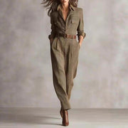 Chic Women's Plaid Jumpsuit for Work and Casual Wear