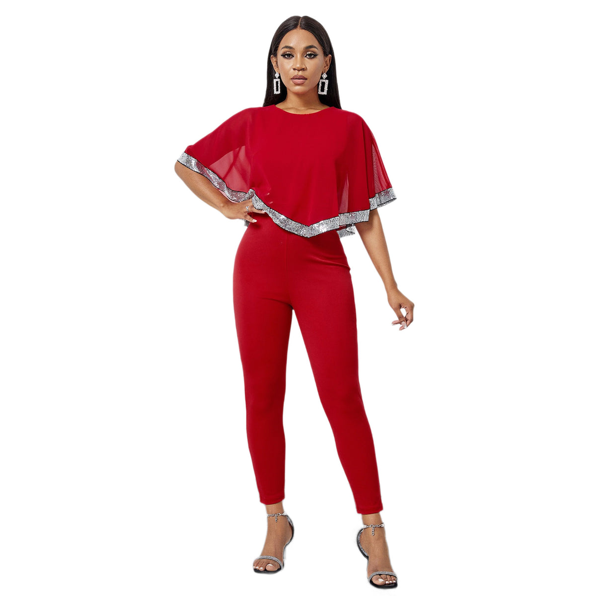 Sequin Patchwork Bodycon Jumpsuit