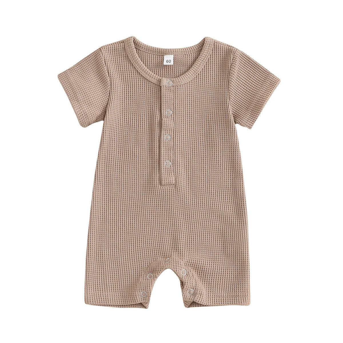 Kids' Cotton Waffle Short-Sleeve Jumpsuit