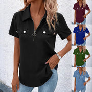 Soft Stretch Button‑Detail T‑Shirt – Women’s Casual Fit