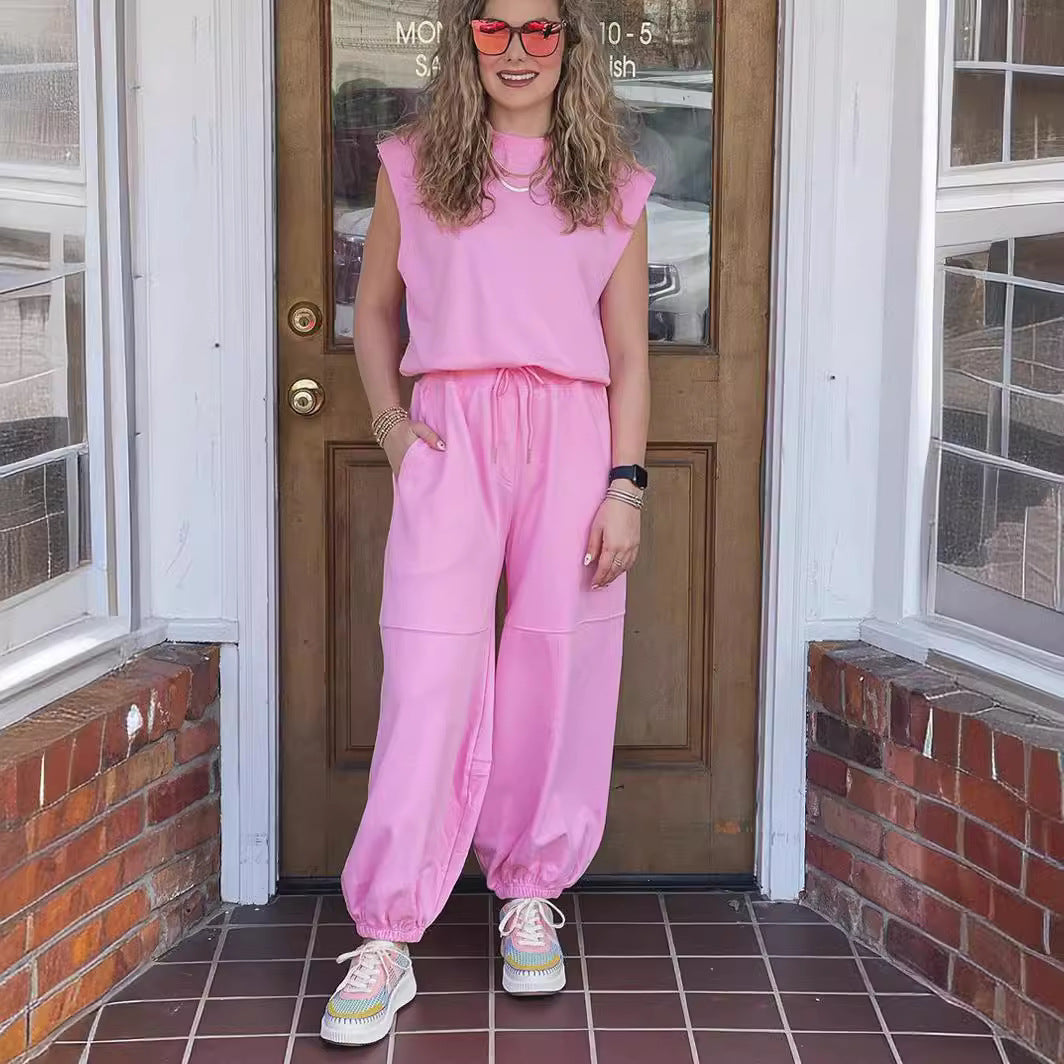 Women's Backless Loose Summer Jumpsuit with Pockets
