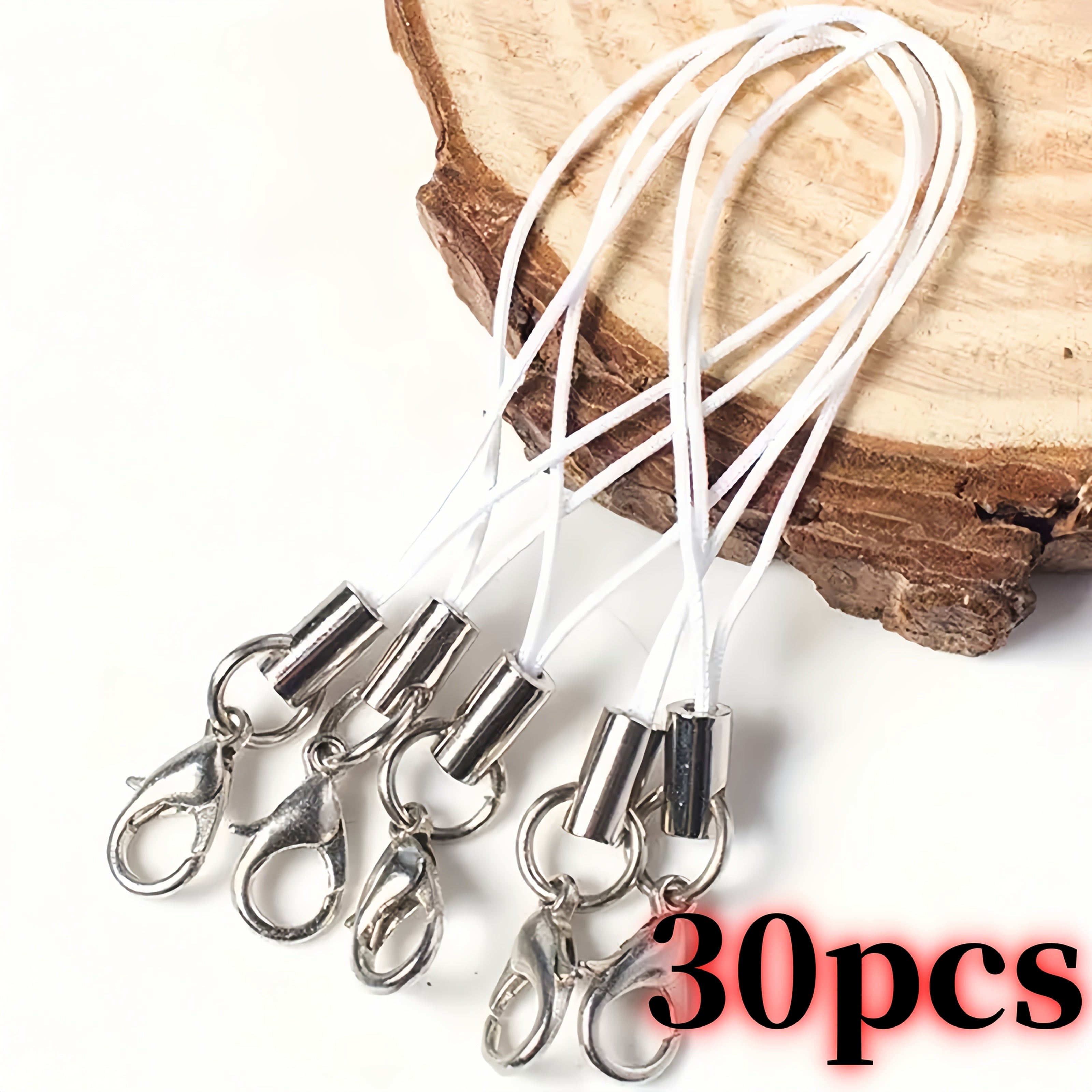 Colorful 65 mm Strap Keychain – 30 Pack, Buckle Rope for Phones, Keys and Accessories