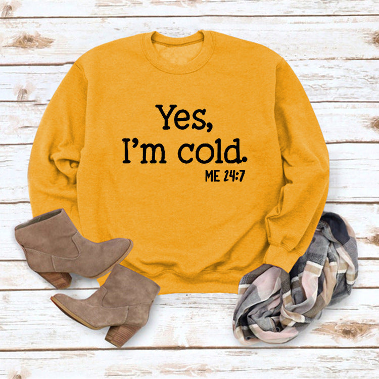 Letter Print Round Neck Long Sleeve Pullover Sweatshirt
