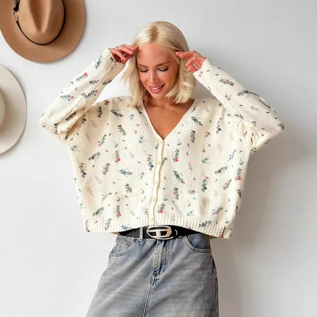Women's Casual and Relaxed Color-block Knitted Cardigan