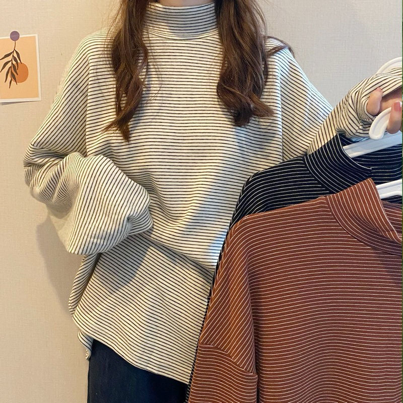 Women's Fleece-Lined Half Turtleneck Thermal Shirt